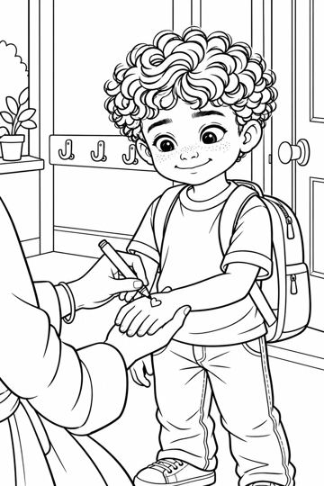 Colouring page: A little heart from Mum