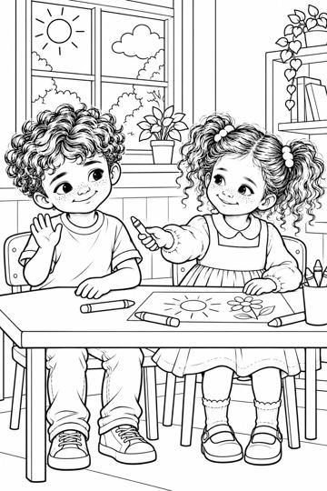 Colouring page: Say one tiny hi