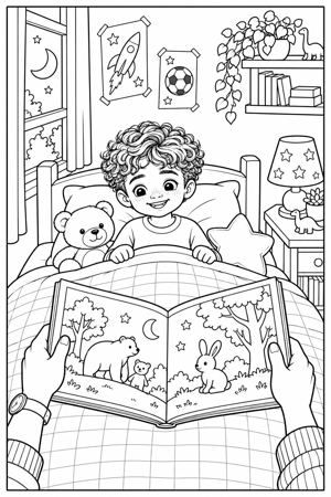 Colouring page: Story time