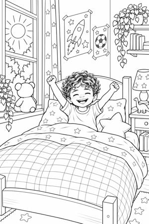 Colouring page: When the sun comes up!
